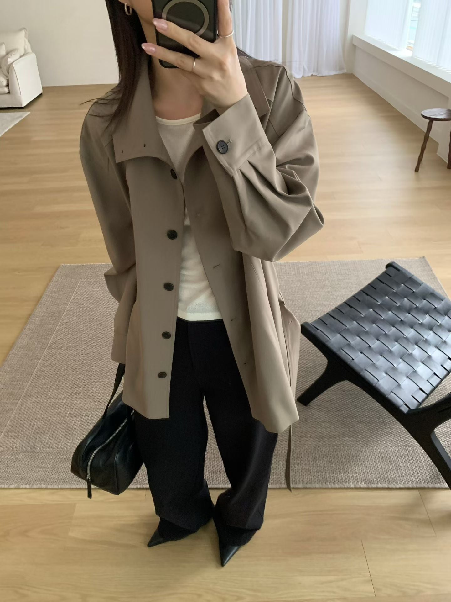 Deluxe High Neck Button Mid Trench Coat (9-11Sep超抵價$1188, 之後批發價$1288)
