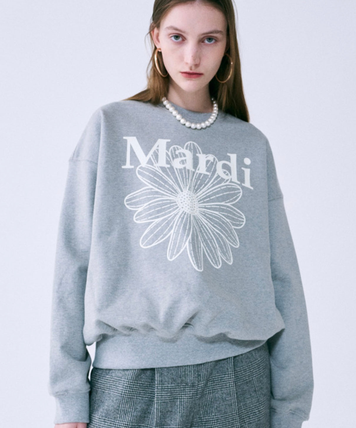 SWEATSHIRT FLOWERMARDI GREY IVORY