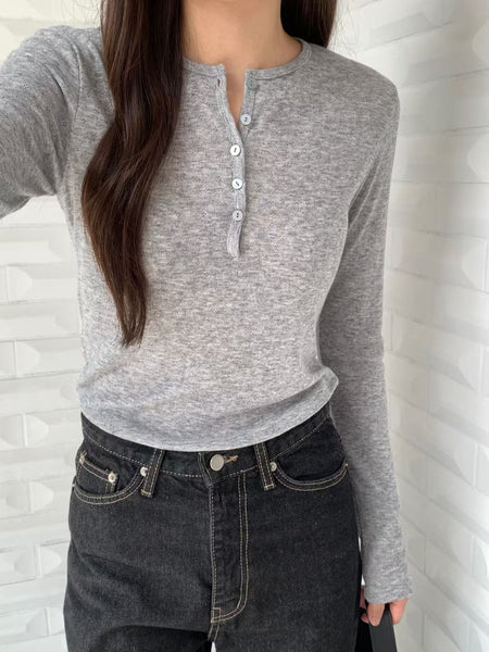 Open Button Tee (加購$178)