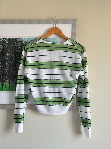 green stripe cardigan