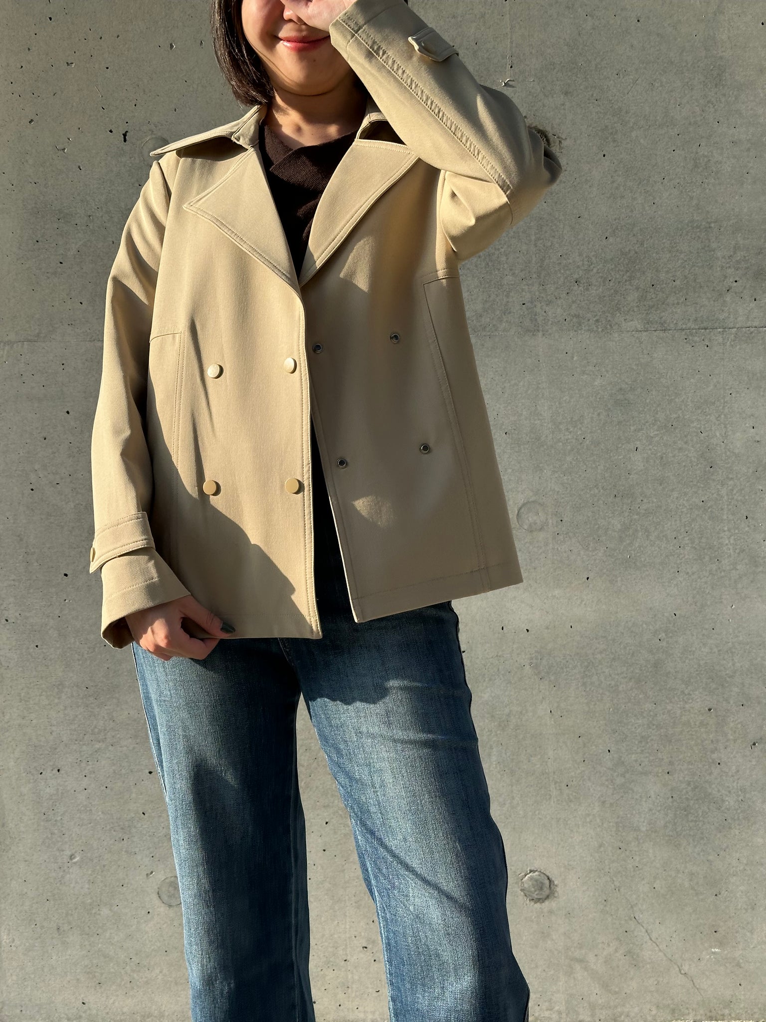 Double Breast Snap Boxy Light Trench (限時至抵價$398到今晚23:59, 之後超抵價$468)