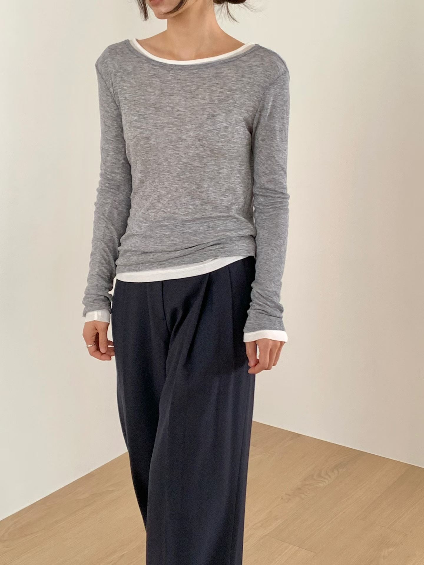 Nice Collar Thin Long Sleeve Tee (加購$188)