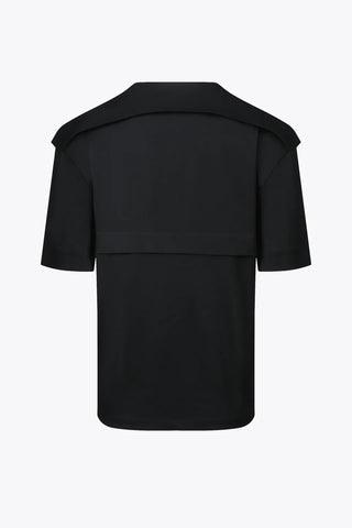 Large Collar V-Neck Blouse