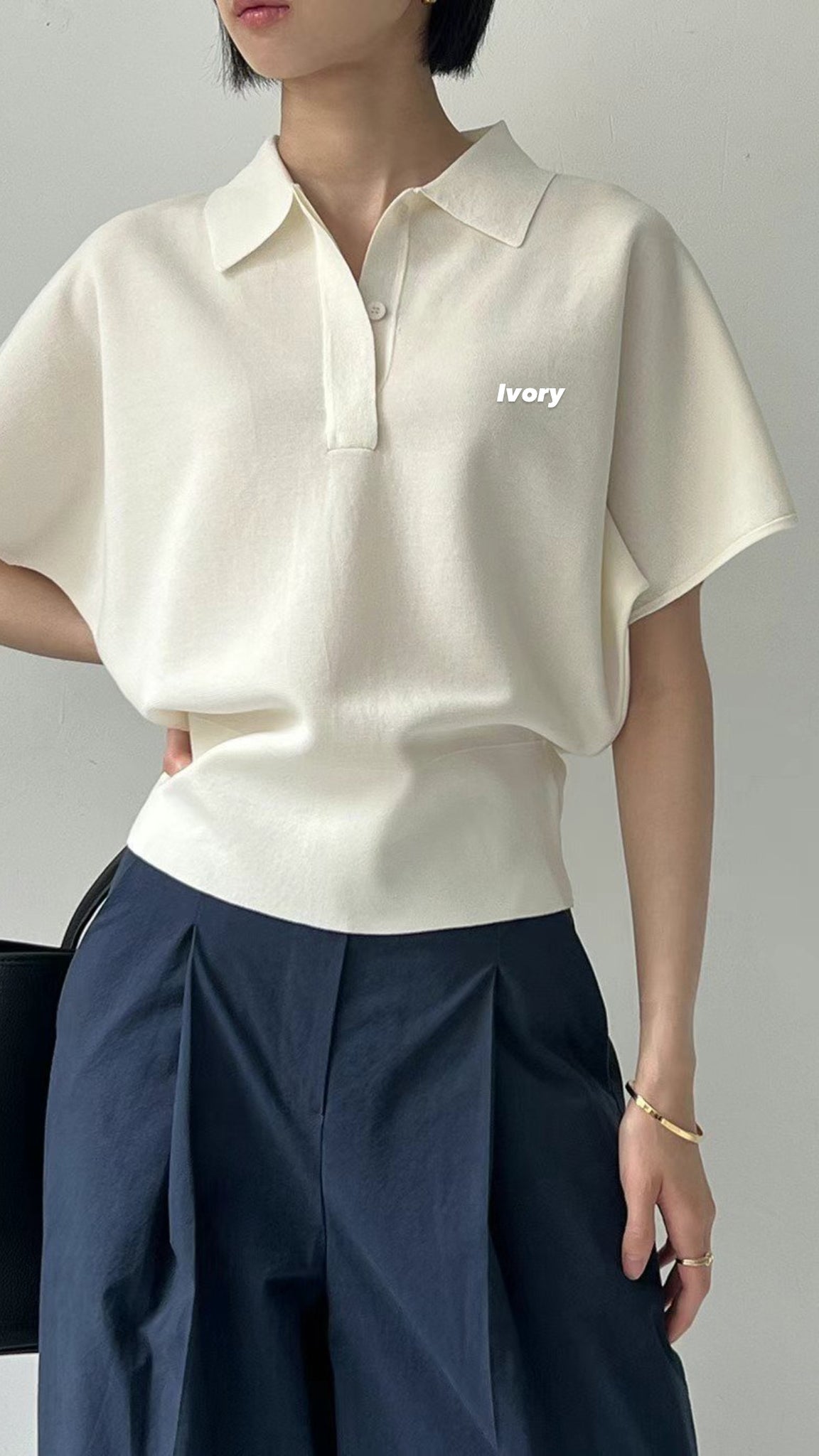 Premium Polo Knit Top