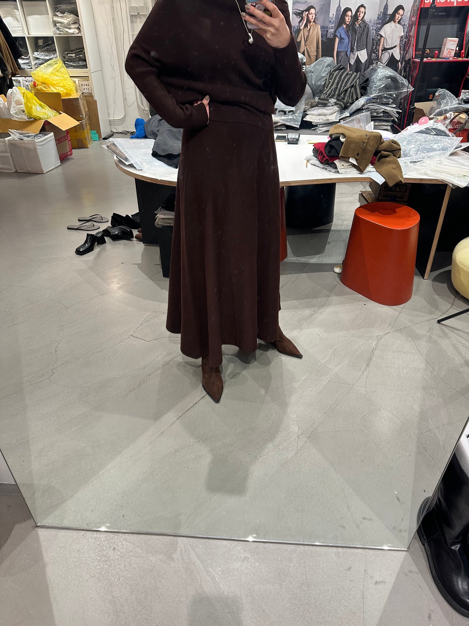 Deluxe Flare Knit Skirt