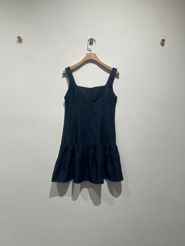 Flat Collar Denim Mini Dress