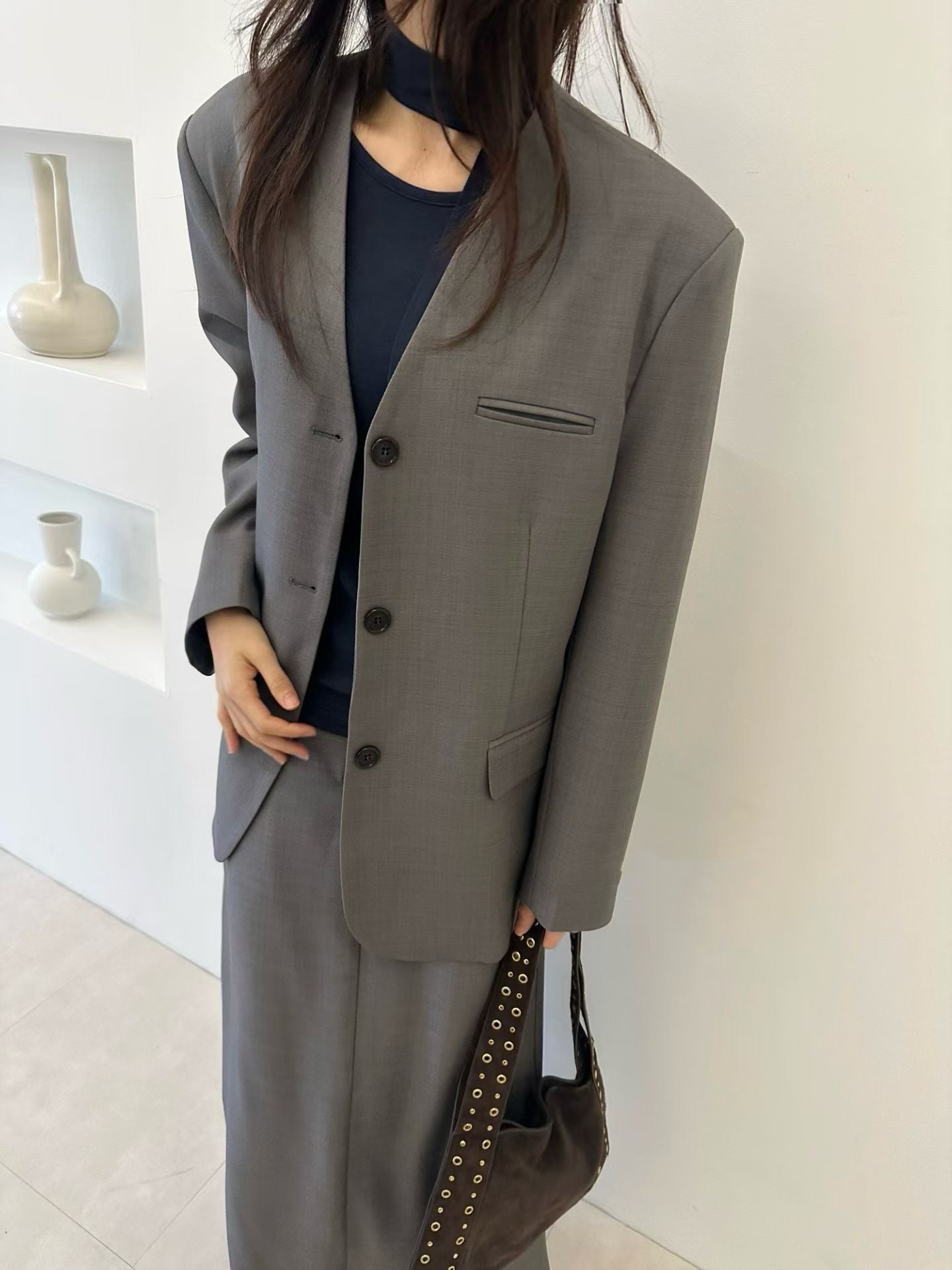 Cool Collarless Blazer