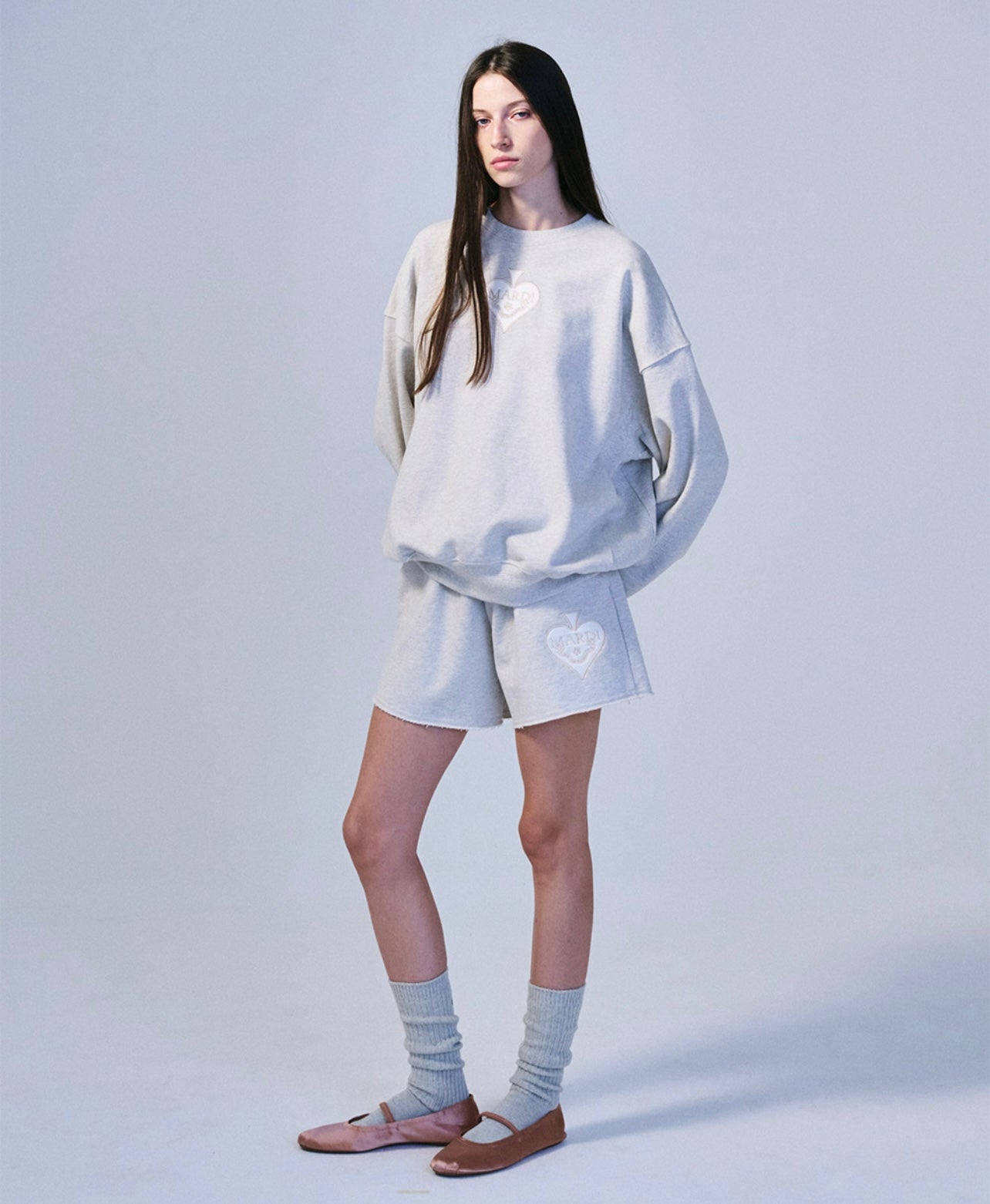 SWEATSHIRT SATIN SPADE OATMEAL