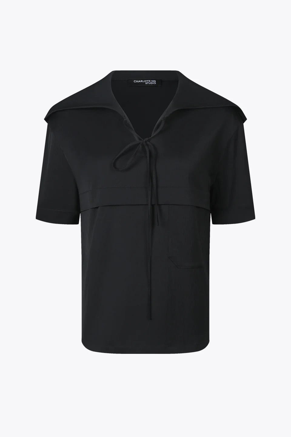 Large Collar V-Neck Blouse