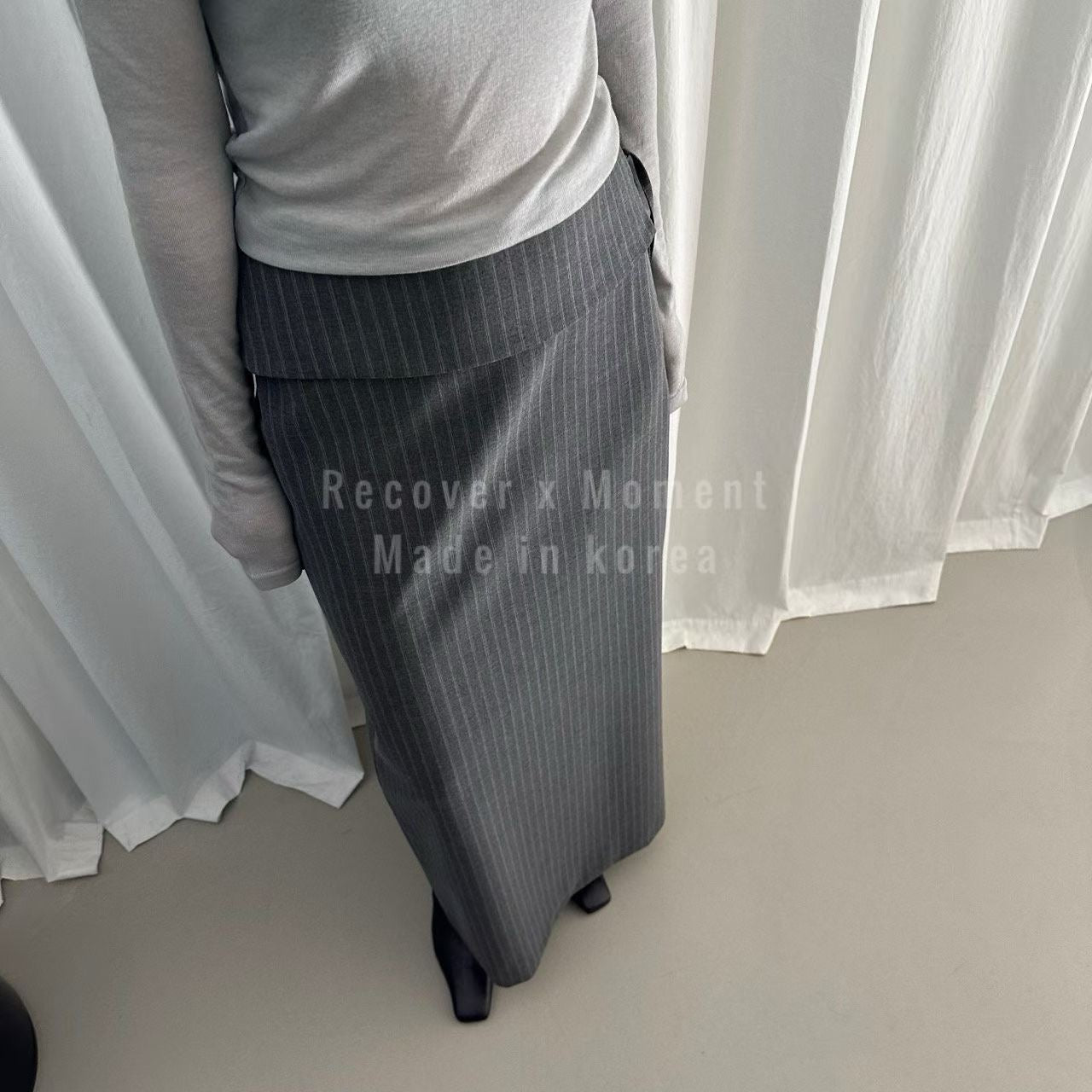 Stripe Long Slim Skirt
