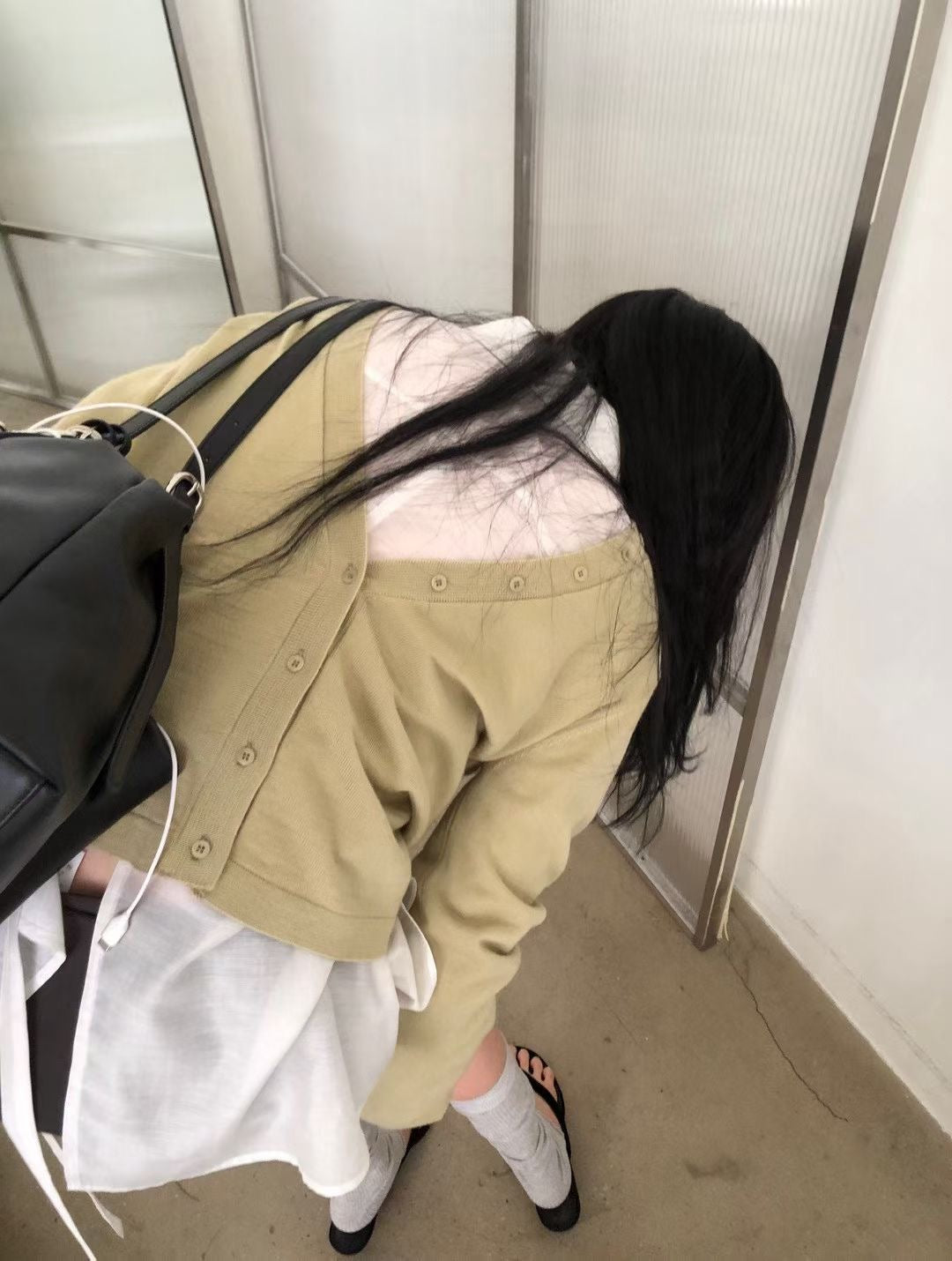 V Neck Button Knit Top