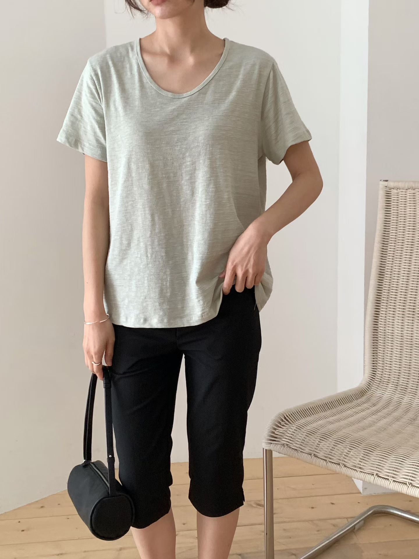 Linen Mixed Tee (加購$168)