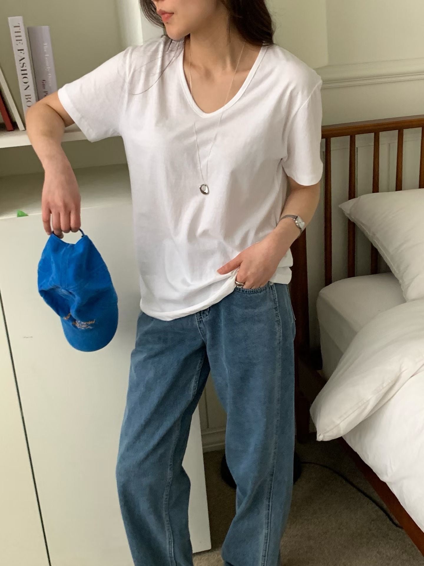 Oversize Low U Cotton Tee (加購$178）