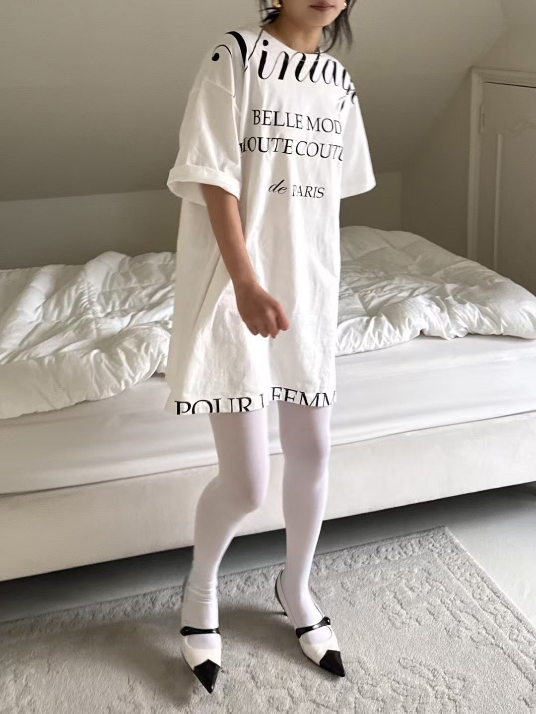 Nice Font Oversize Print Tee