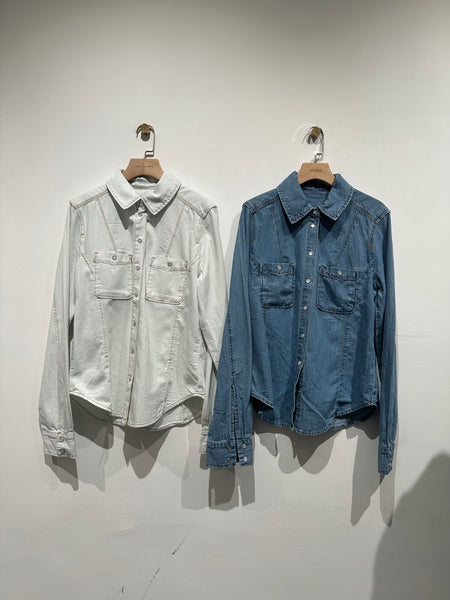 Delicate Button Fit Cut Denim Shirt (15-18Jan $428, 之後批發價$468）