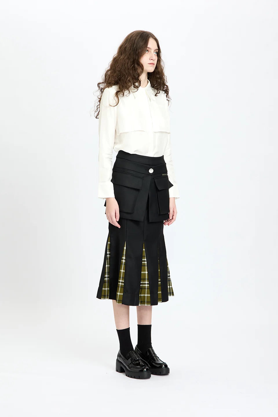 Urban Plaid Layered Skirt