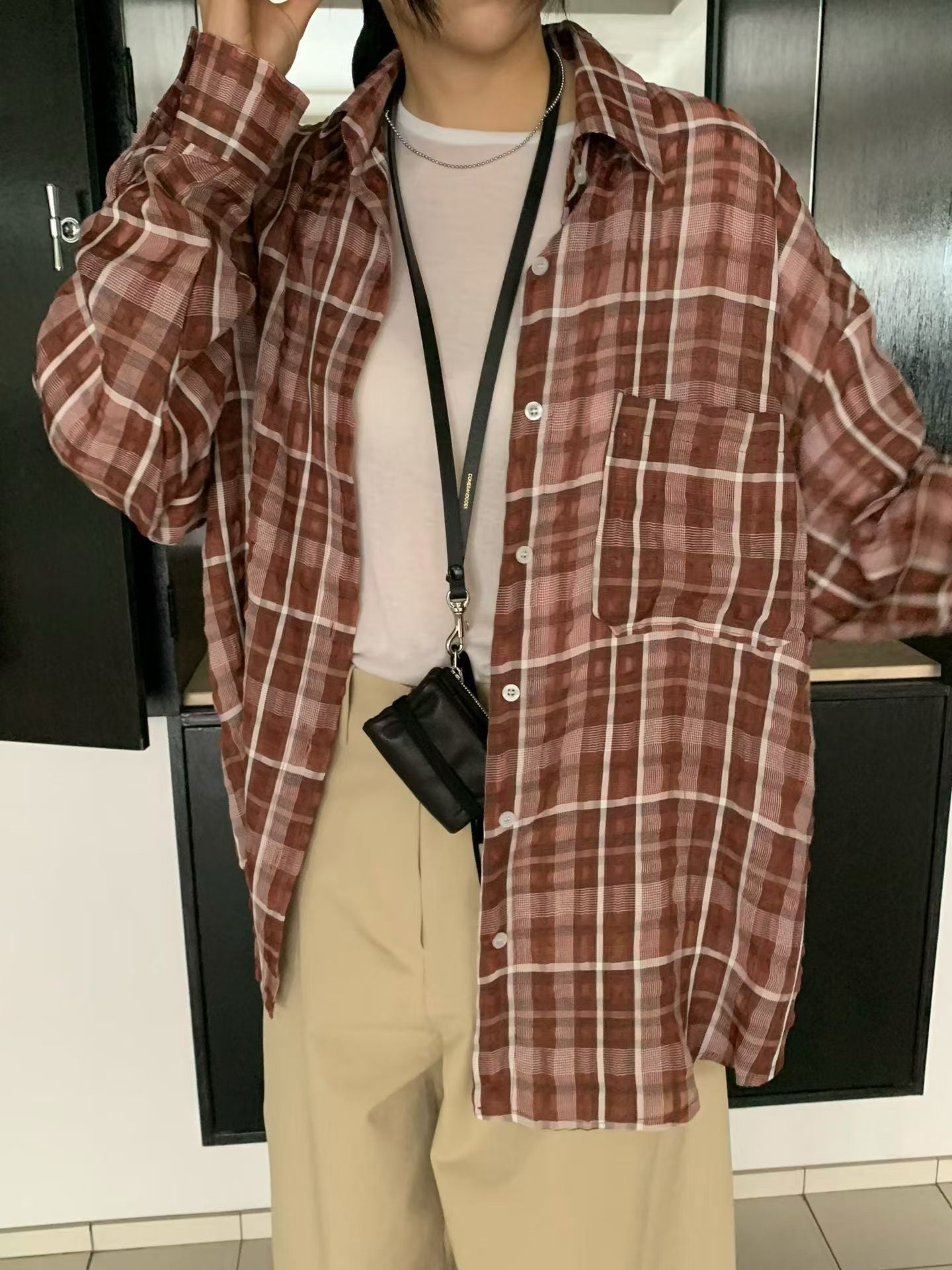 See Through Checker Shirt (29Apr-1May $448, 之後批發價$498）
