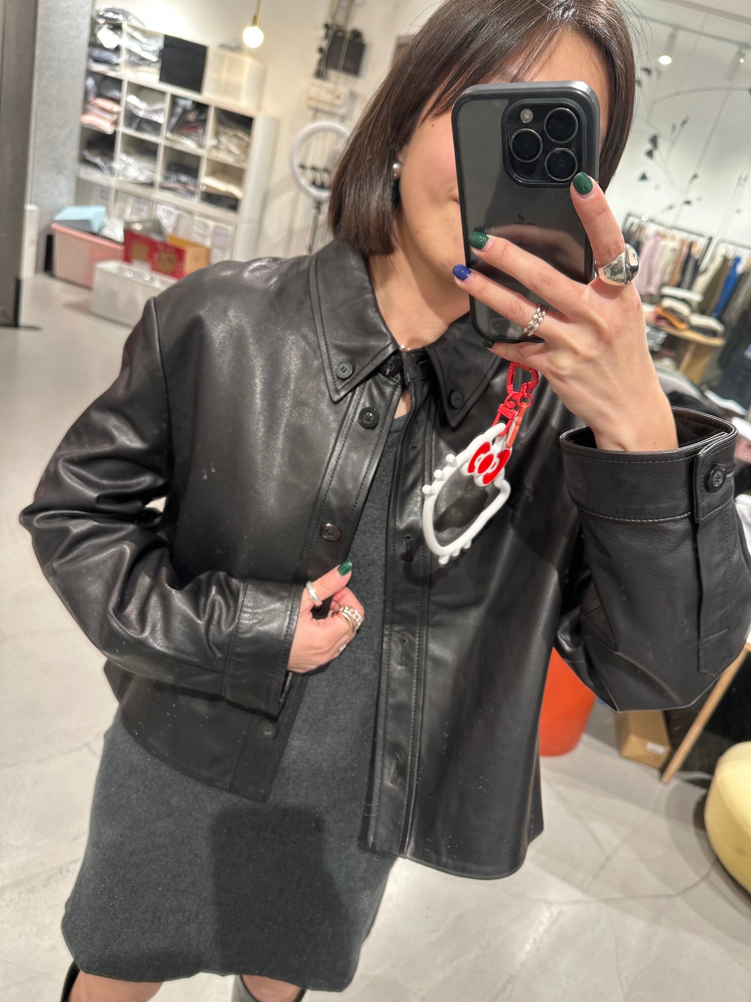 Little Black Two Ways Shirt Leather Jacket