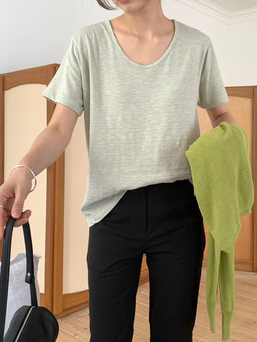 Linen Mixed Tee (加購$168)