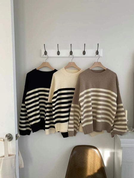 Oversize Stripe Knit Top