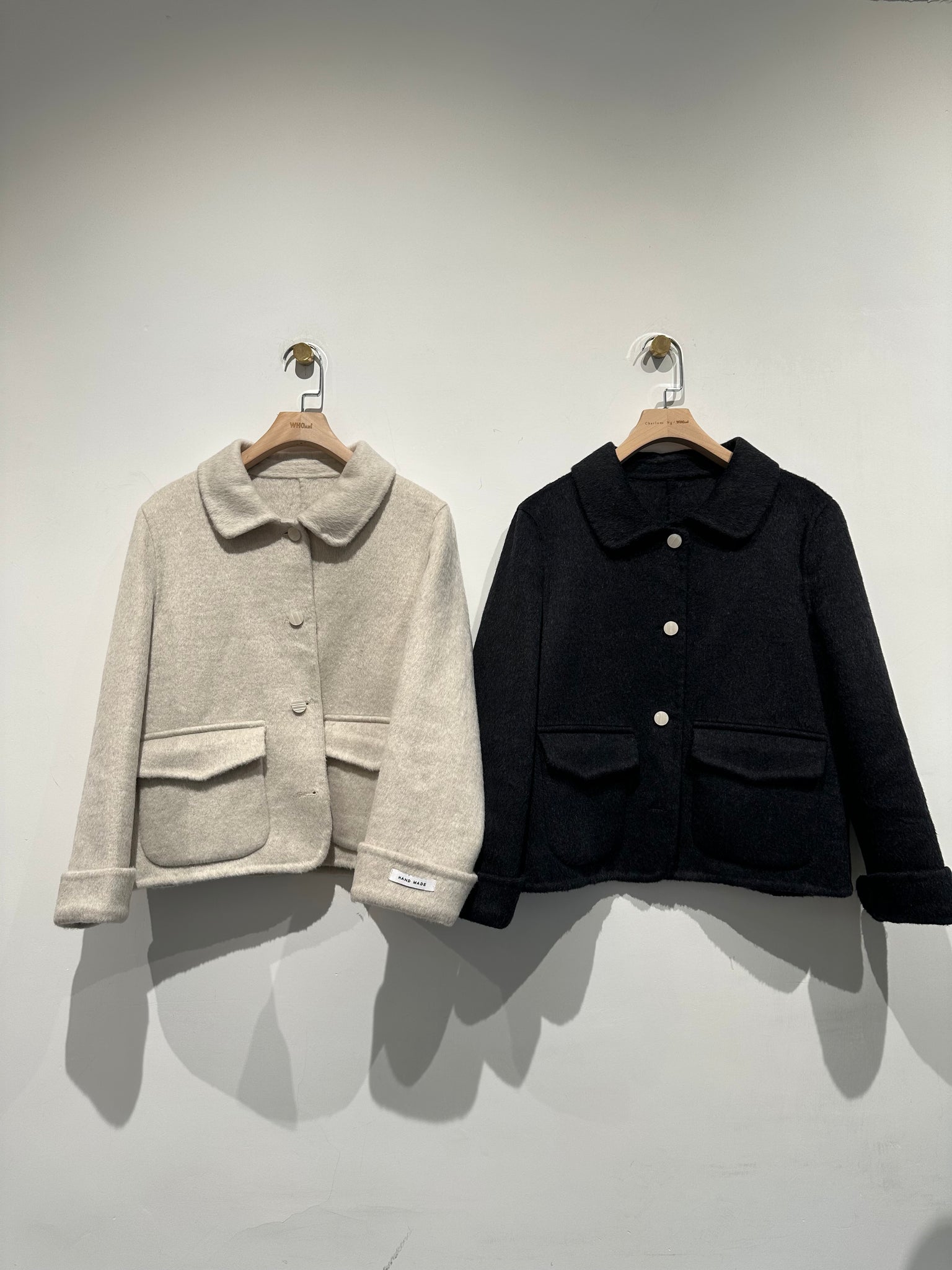 Short Hand Made Collar Wool Coat