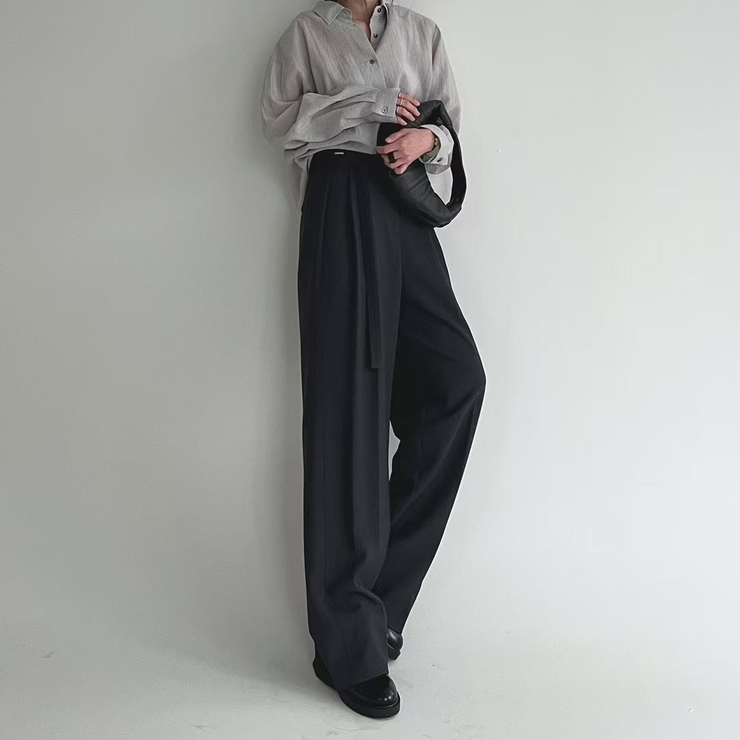 Premium Belt Wide Leg Pants