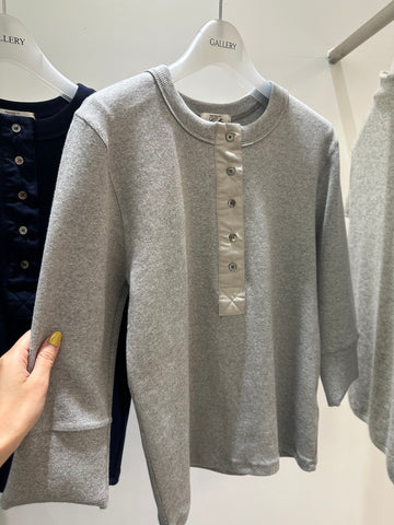 Waffle Button 3/4 Sleeve Tee