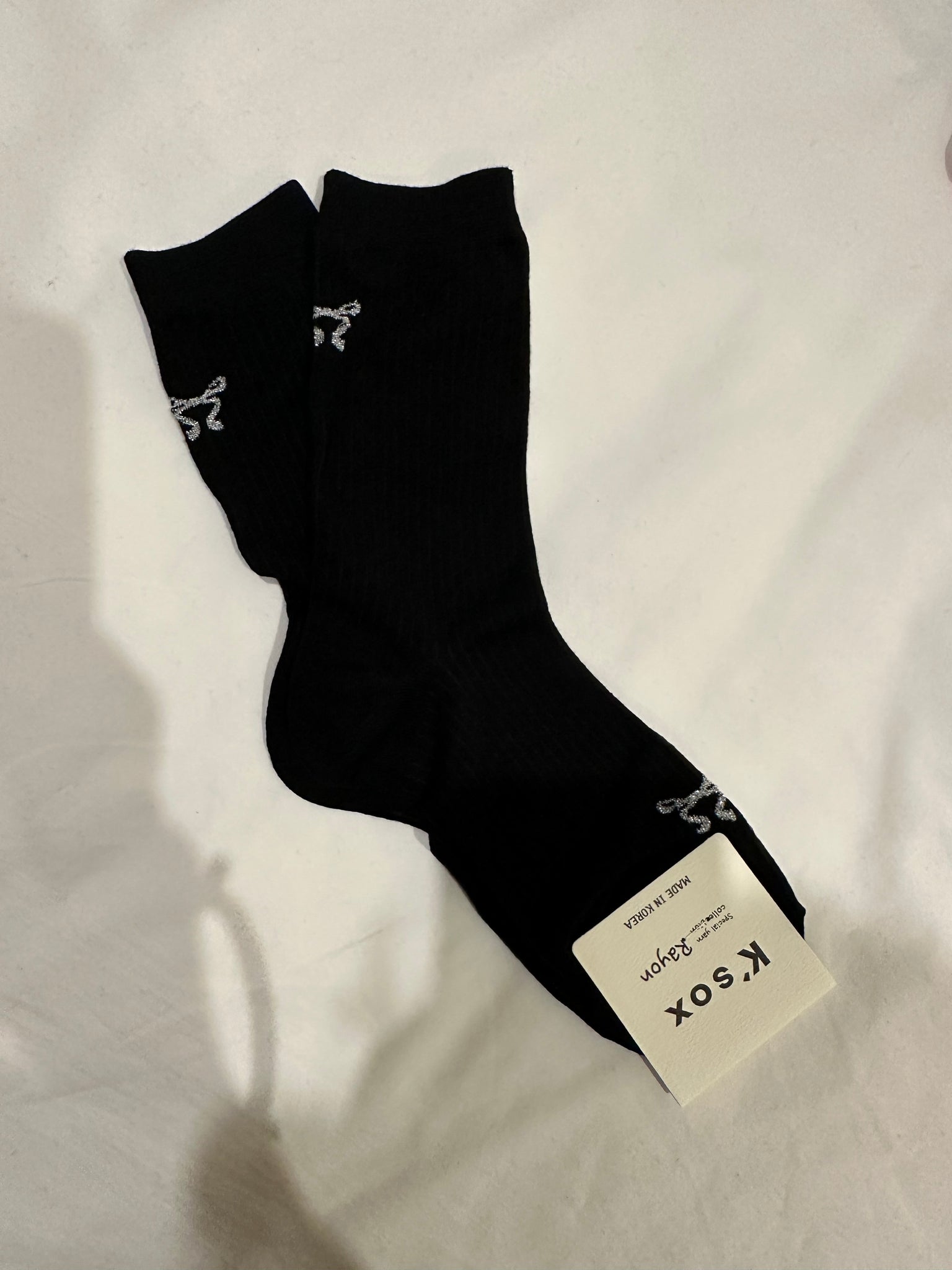 Ribbon Socks Black