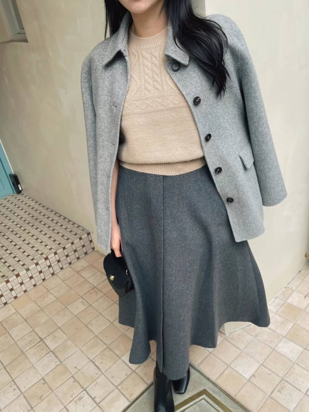 Deluxe Button Tie Wool Coat