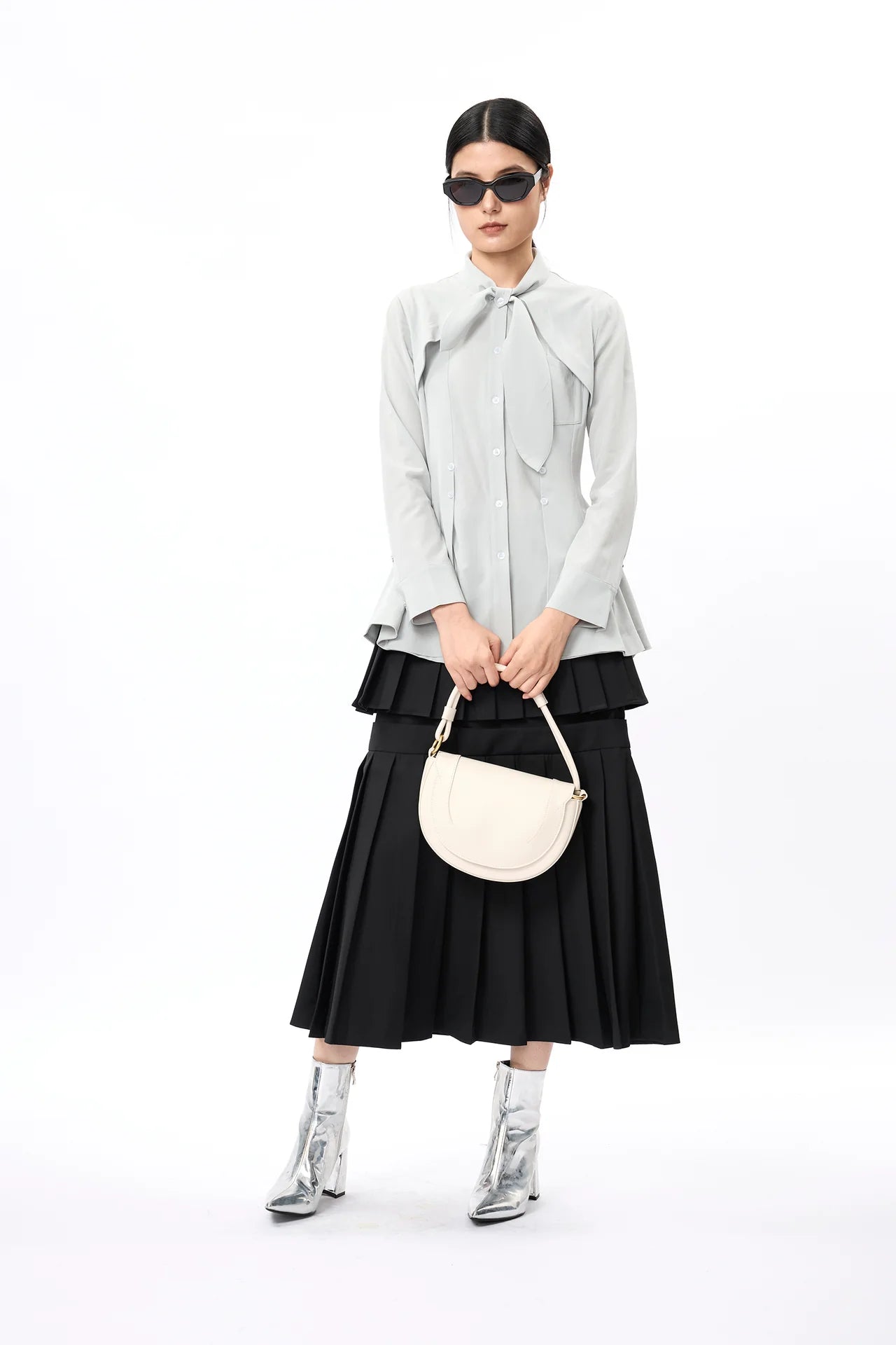 Elegant Self Tie Peplum Shirt