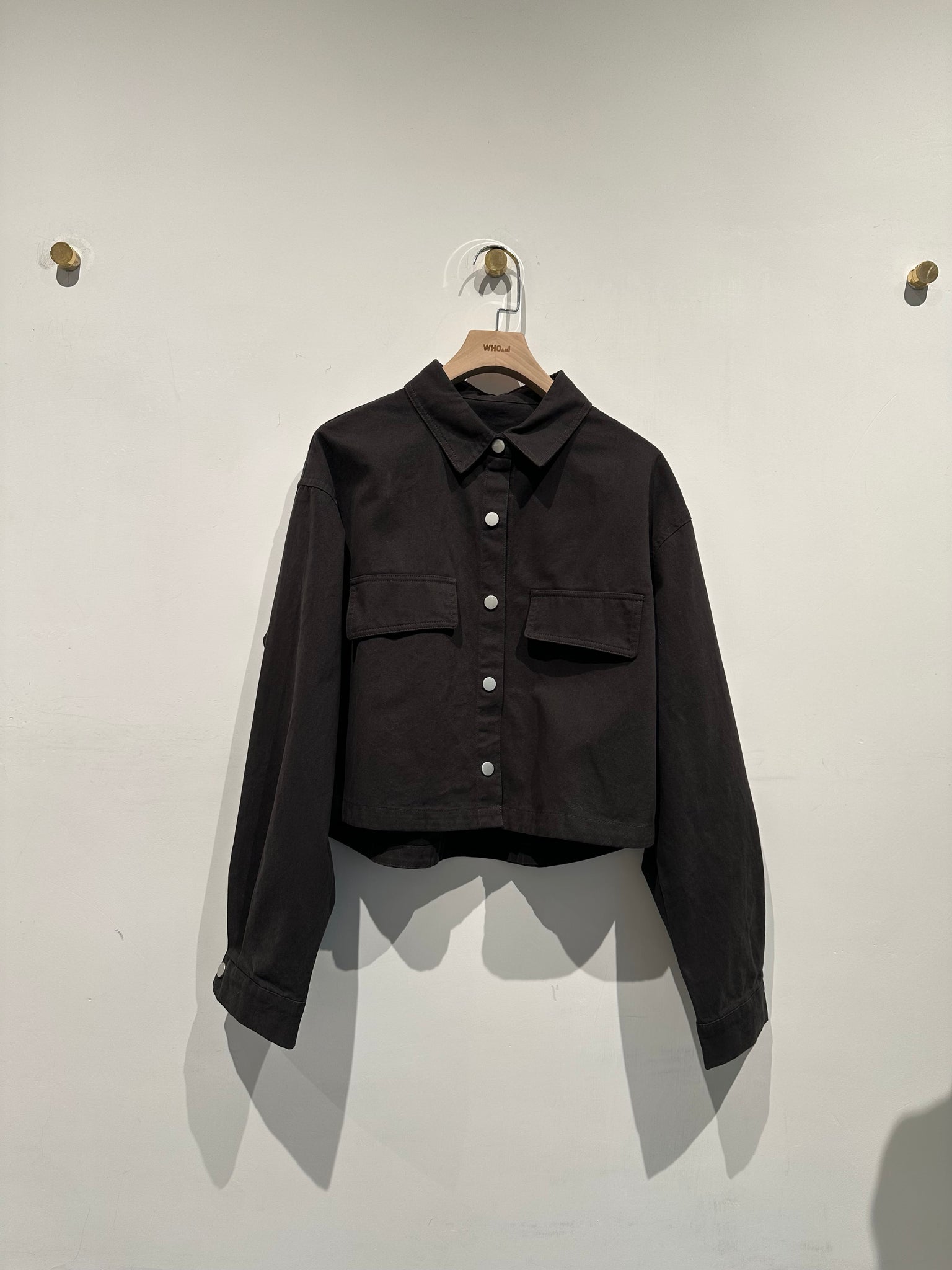 Cropped Snap Button Shirt