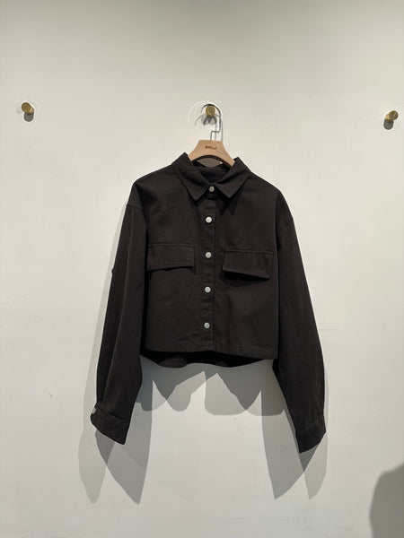 Cropped Snap Button Shirt