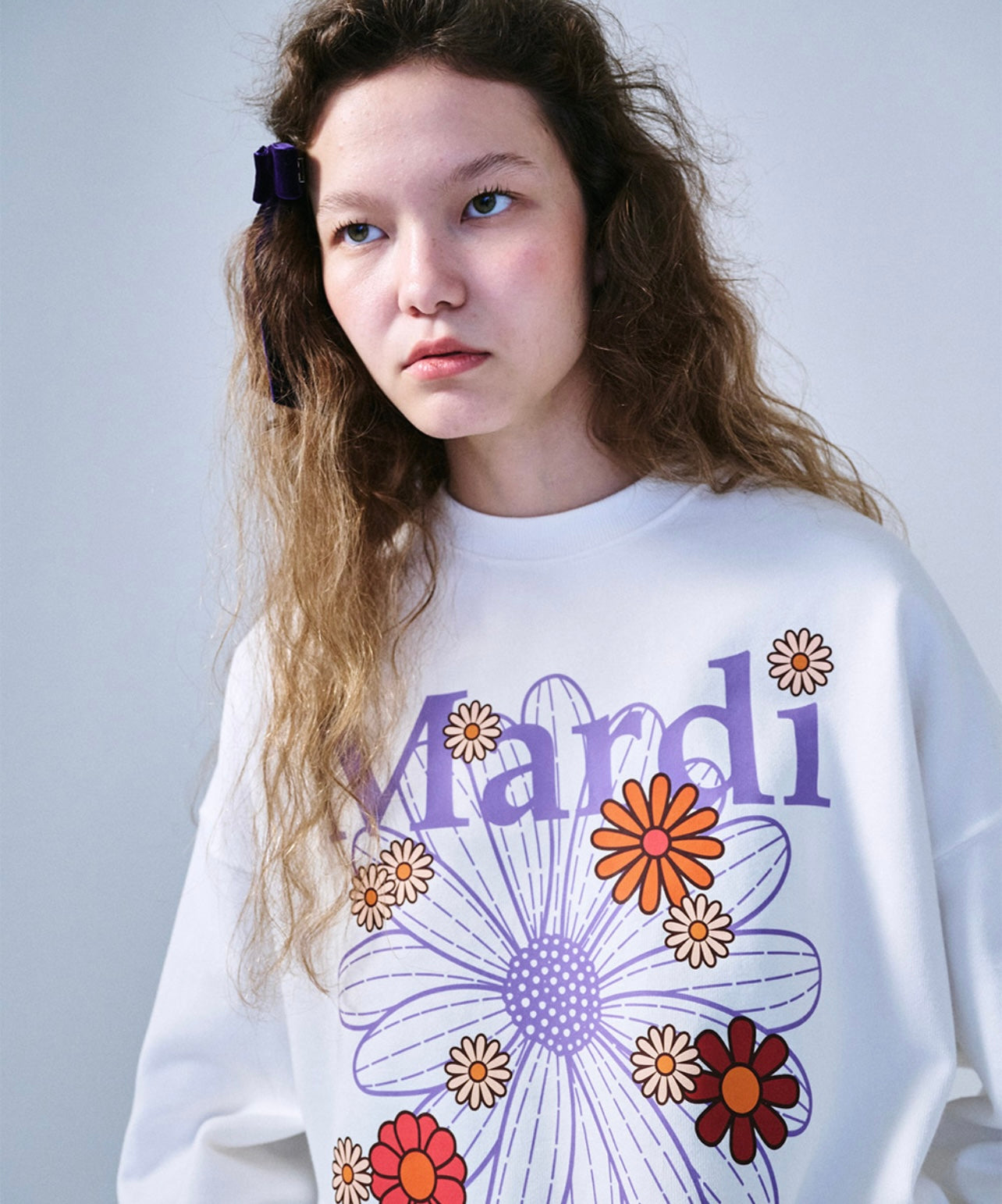 SWEATSHIRT BLOSSOM WHITE LAVENDER