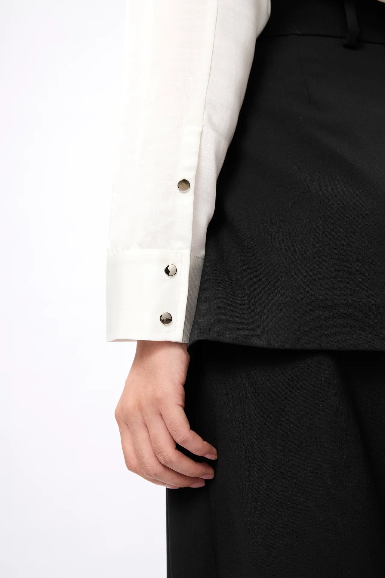 Self Tie Glossy Shirt