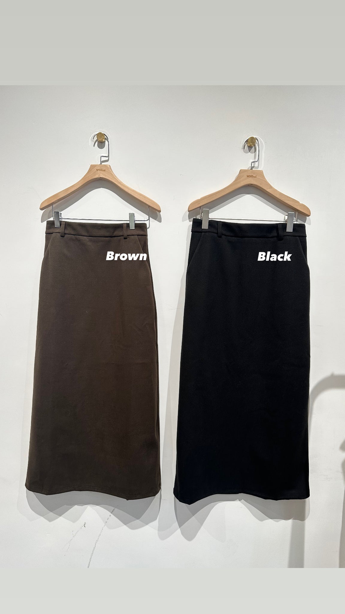 Wool Straight Long Skirt