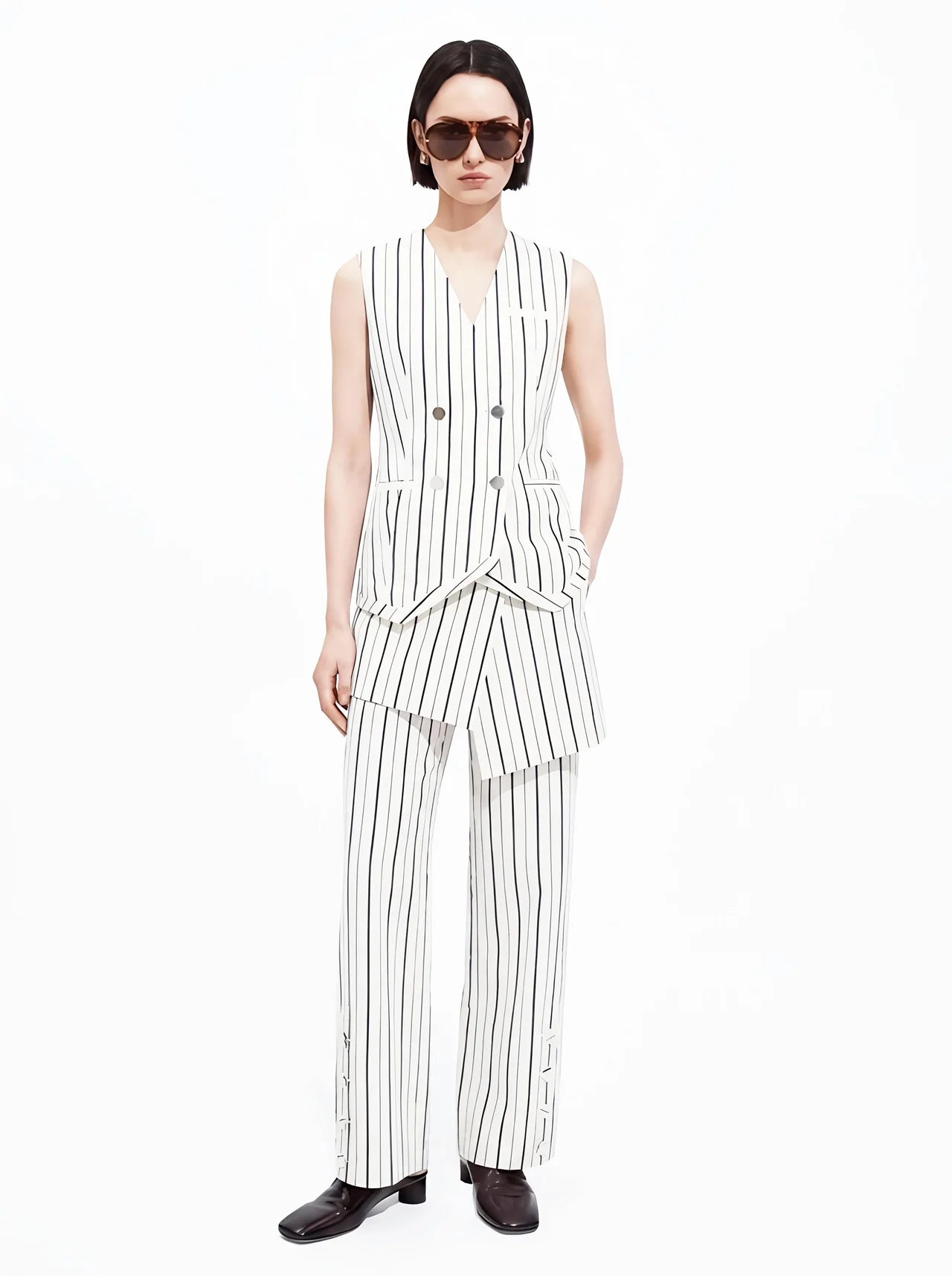 Layers Drapy Trousers Stripe