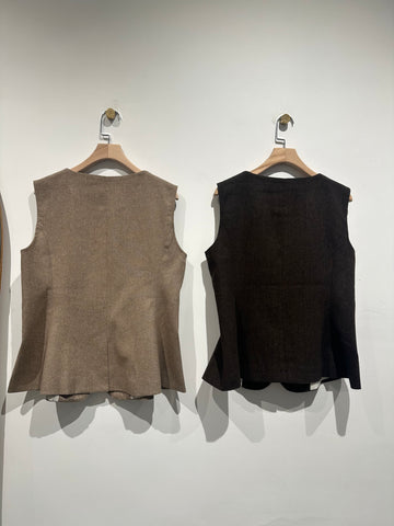 Flat Collar Wool Tailor Vest (24-26Sep超抵價$398, 之後批發價$468)