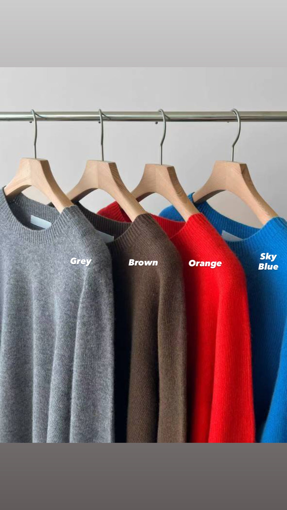 Wholegarment Cashmere Crew Neck Knit Top