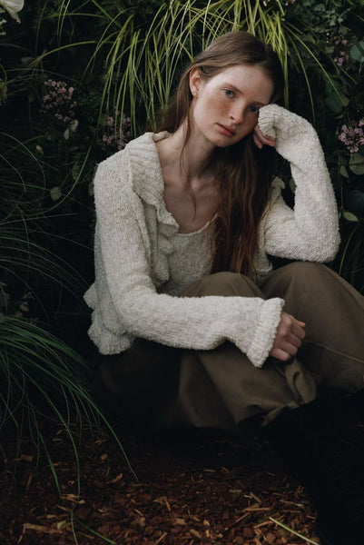 Shinning Knit Ruffle Cardigan