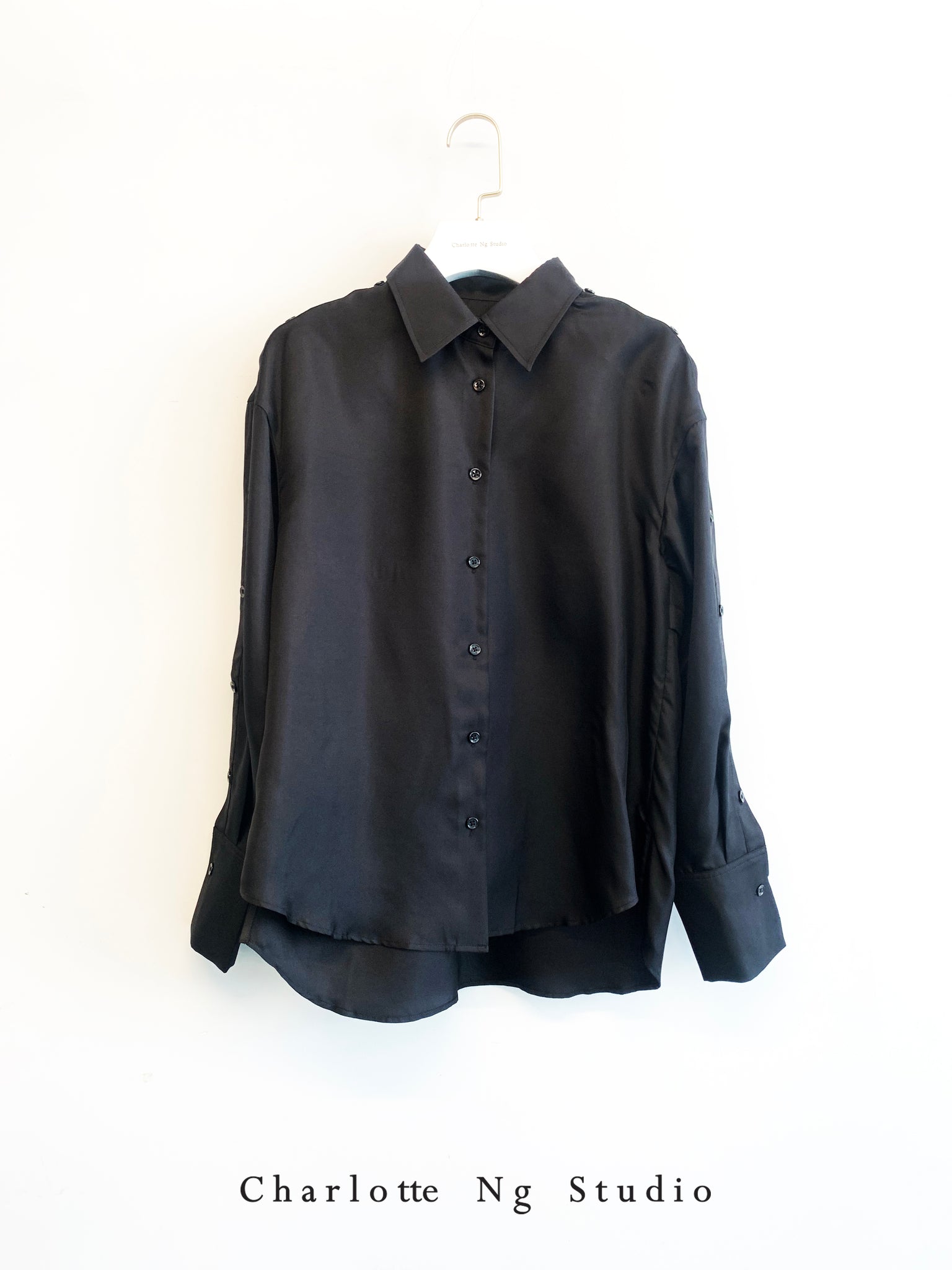 Take Good Care Silk Shirt Black