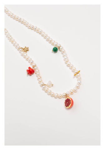 Delicate Fresh Water Pearl And Fruit Necklace