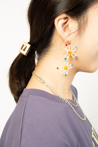 Colourful Double Daisy Earrings