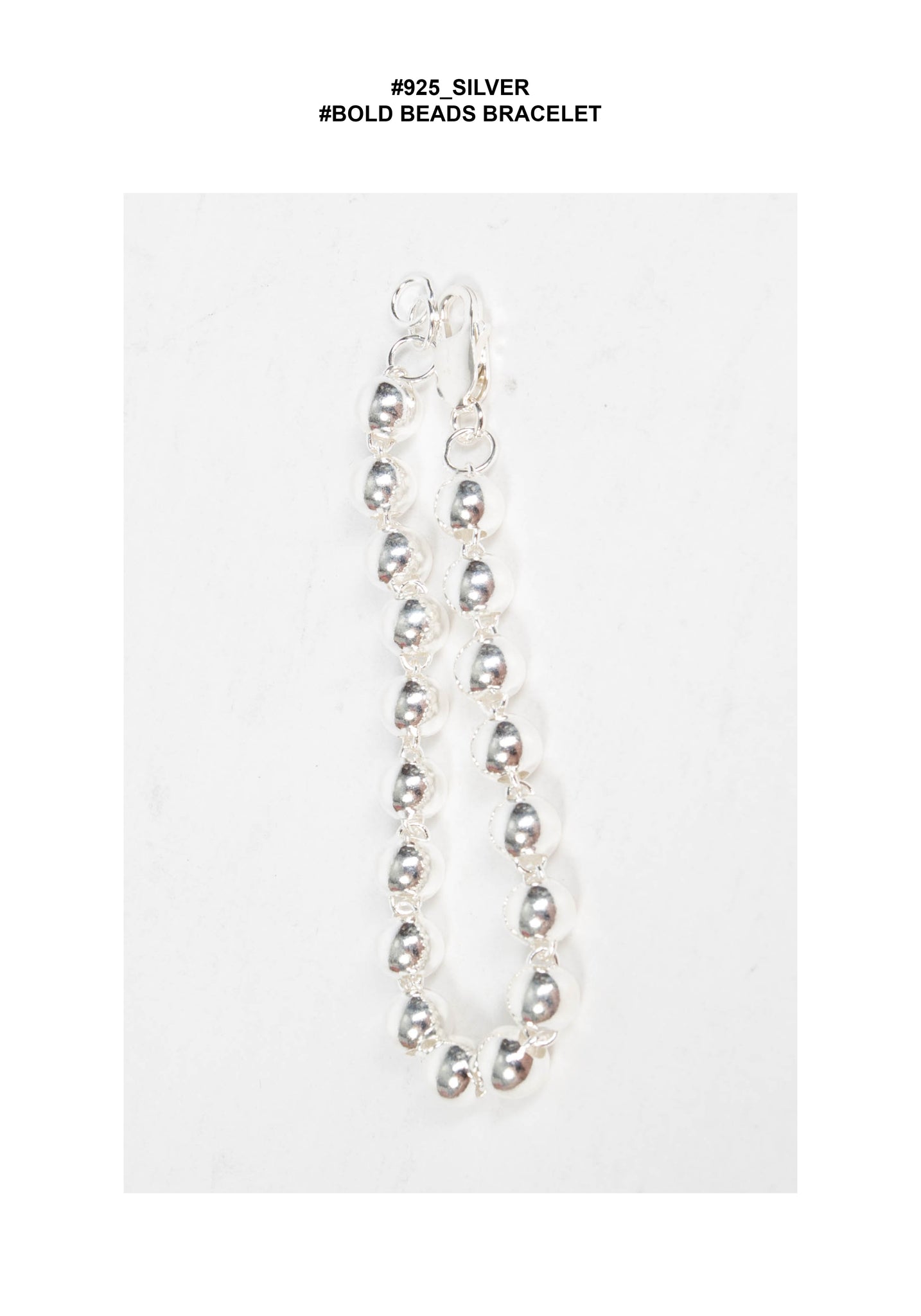 925 Silver Bold Beads Bracelet
