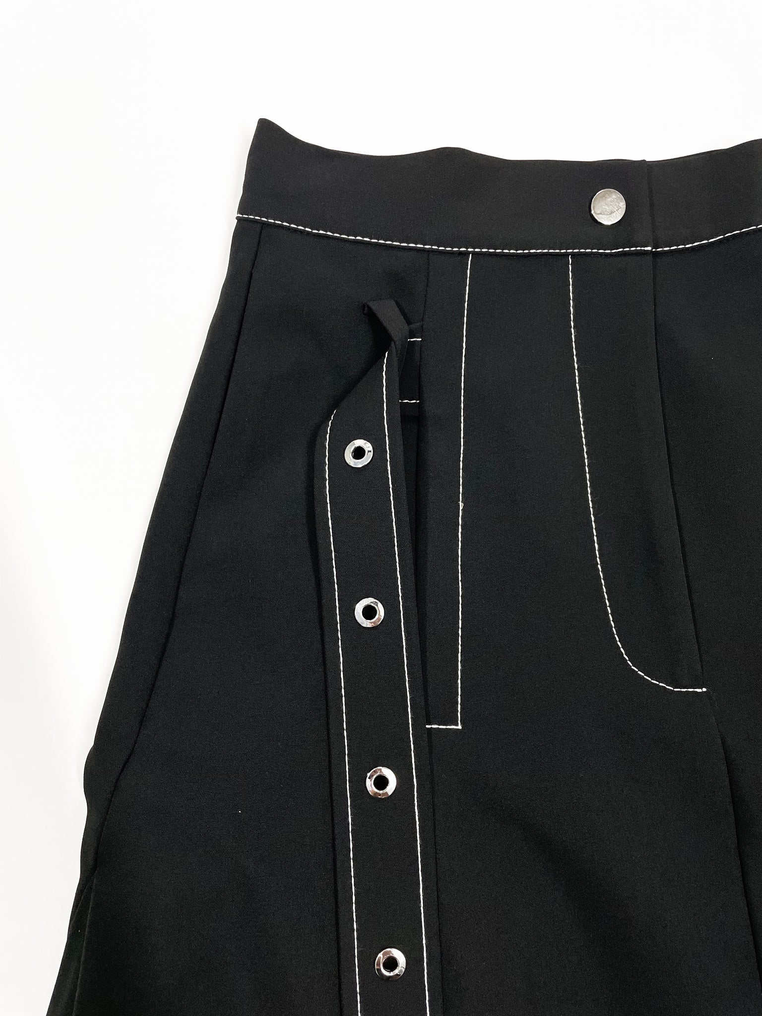Double Belted High Waist Skirt