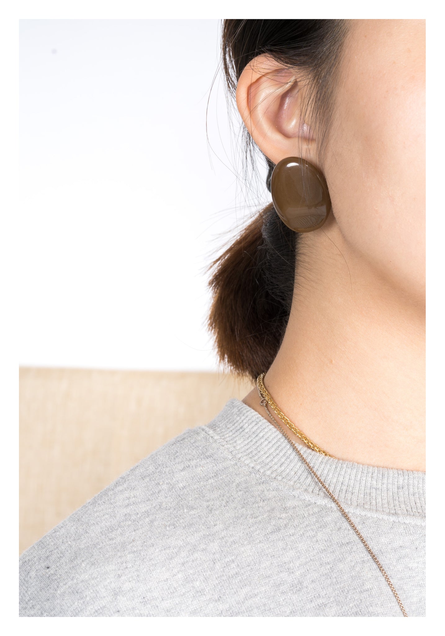 Resin Stone Earrings Caramel - whoami