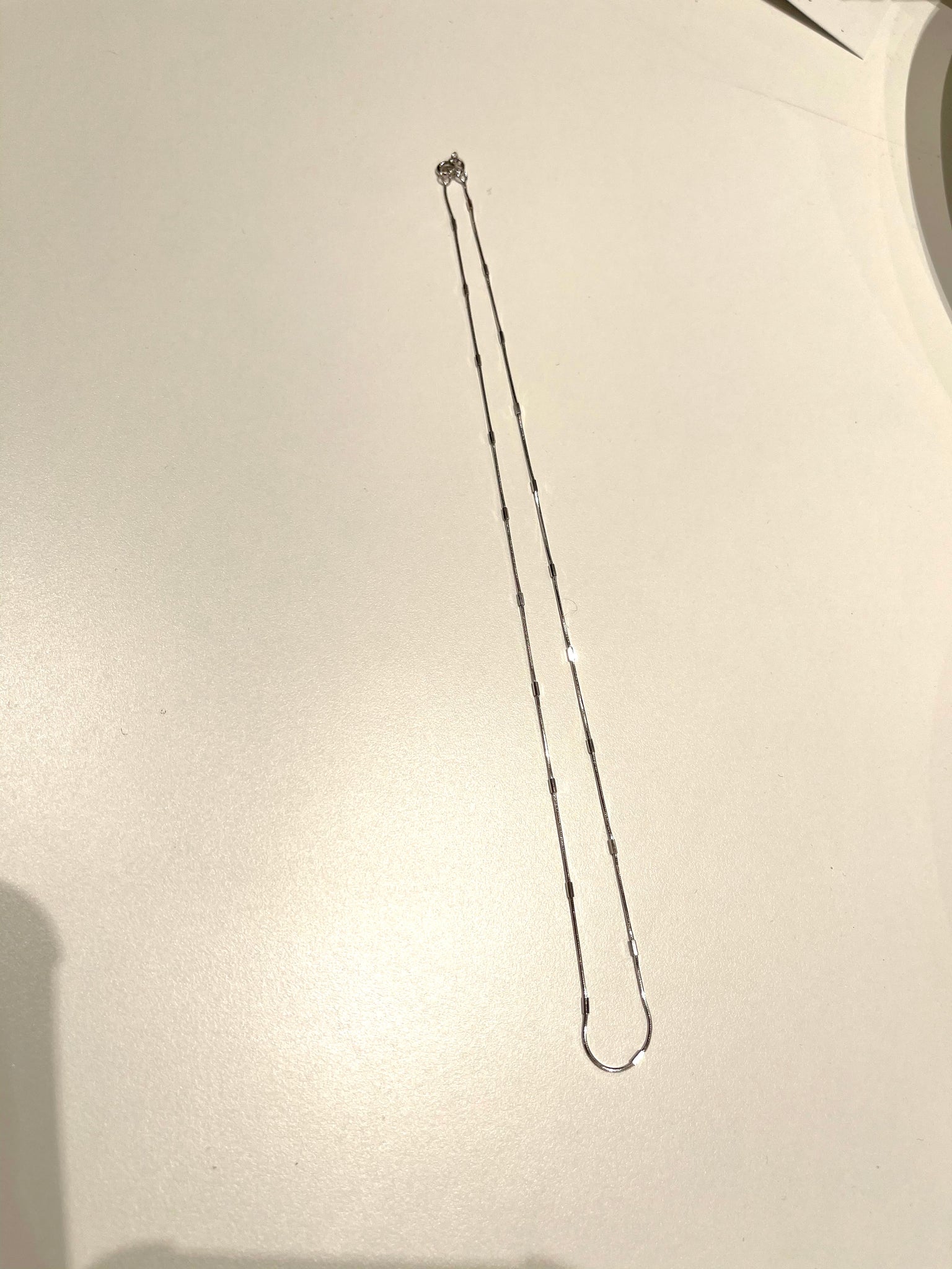 925 Silver Delicate Box Thin Line Necklace