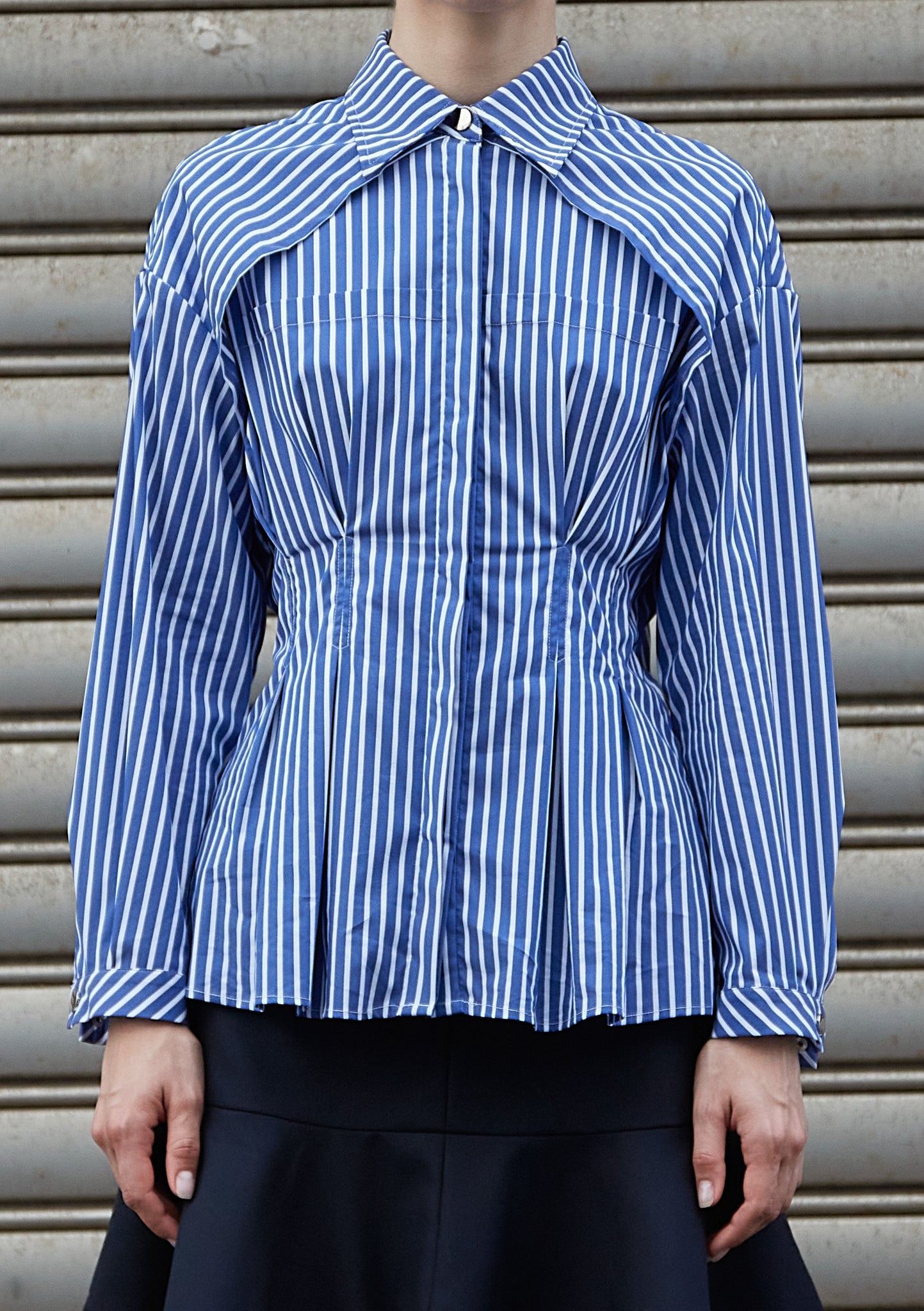 Stripe Peplum Shirt Blue Stripe