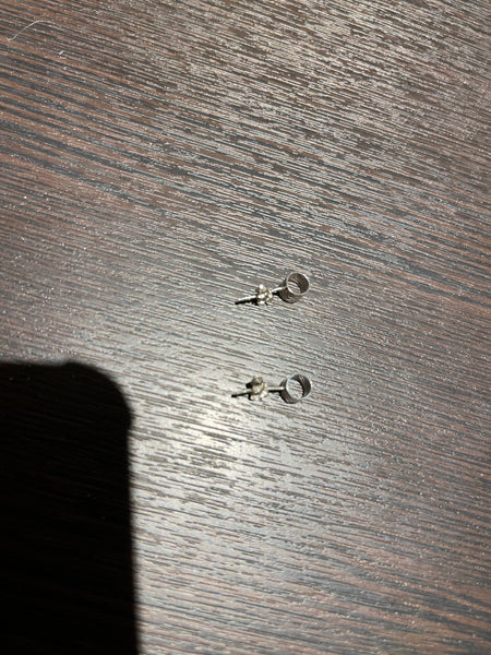 925 Silver Tiny Standing Tube Earrings