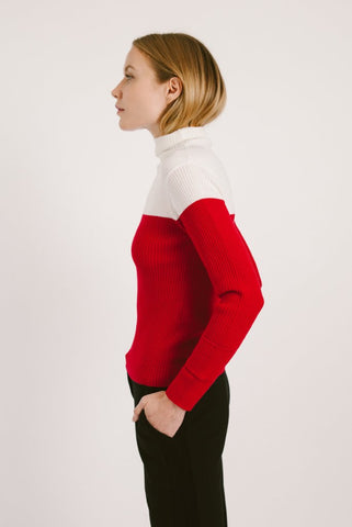 Colour Block Turtleneck Sweater - whoami