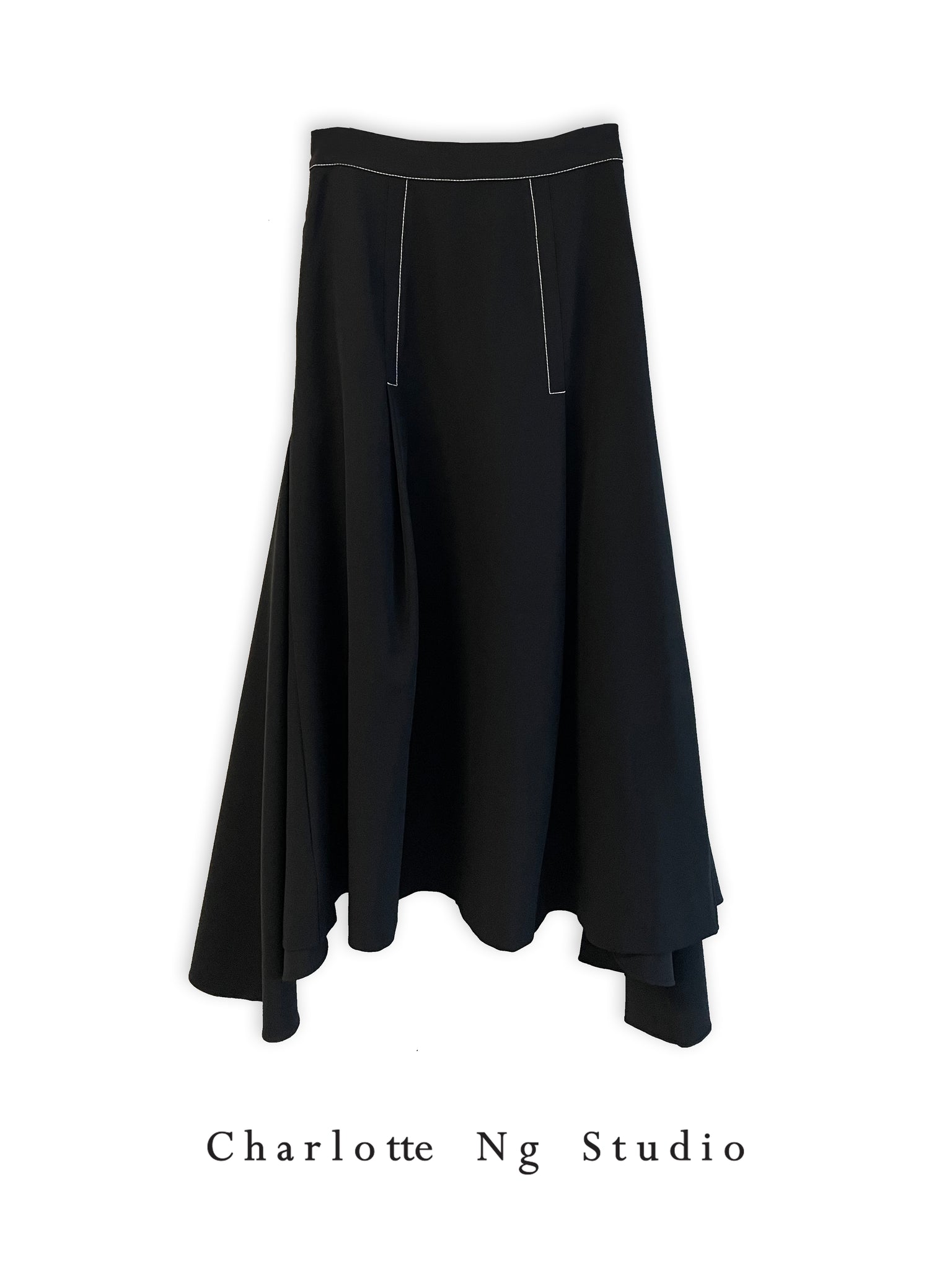 Double Belted High Waist Skirt